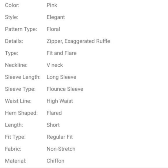 PINK ELEGANT FLORAL FIT AND FLARE DRESS - Picture 8 of 8